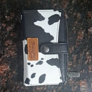 Wrangler Black and White Cow Print Wallet